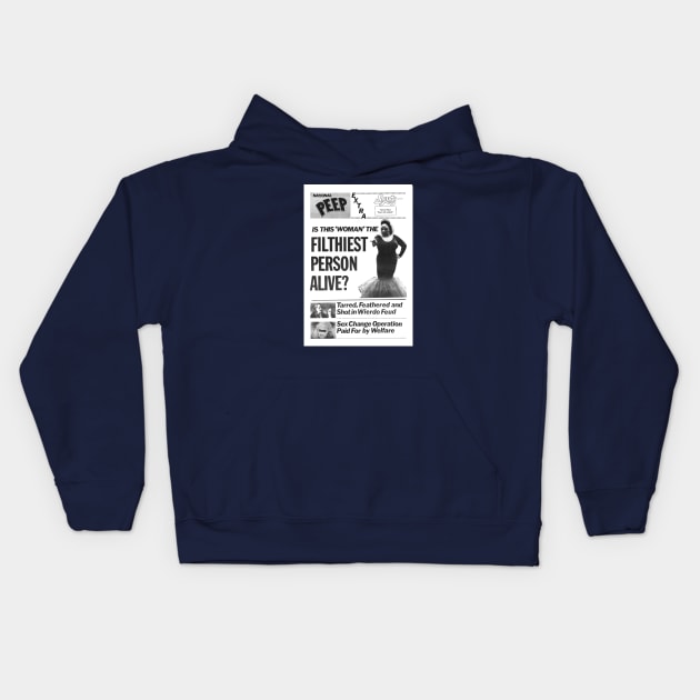 Pink Flamingos - Newspaper Kids Hoodie by Chewbaccadoll